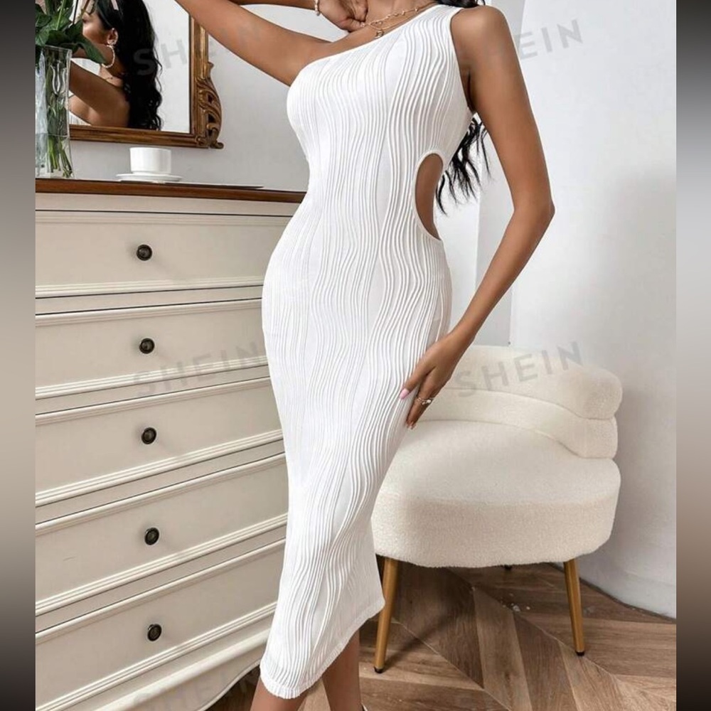 White skin tight dress